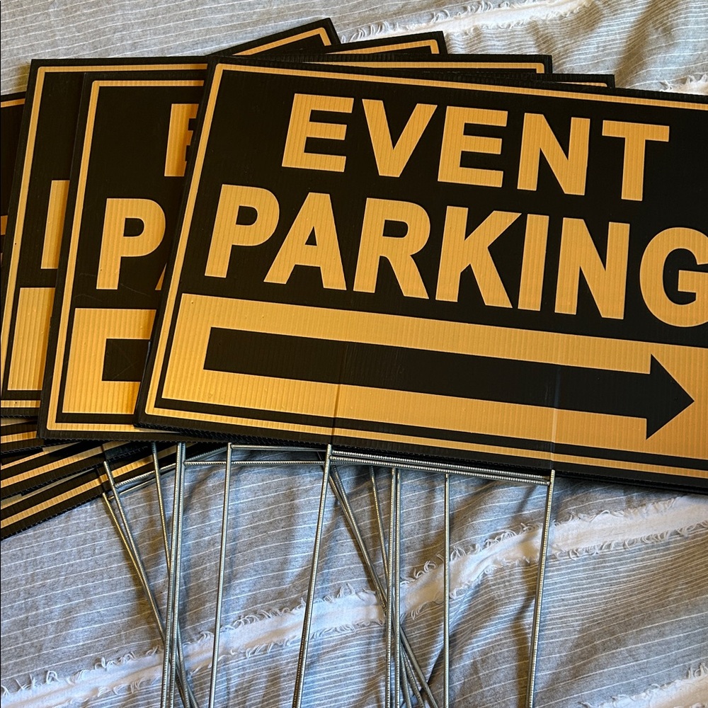 Event Parking Signs - Black and Gold